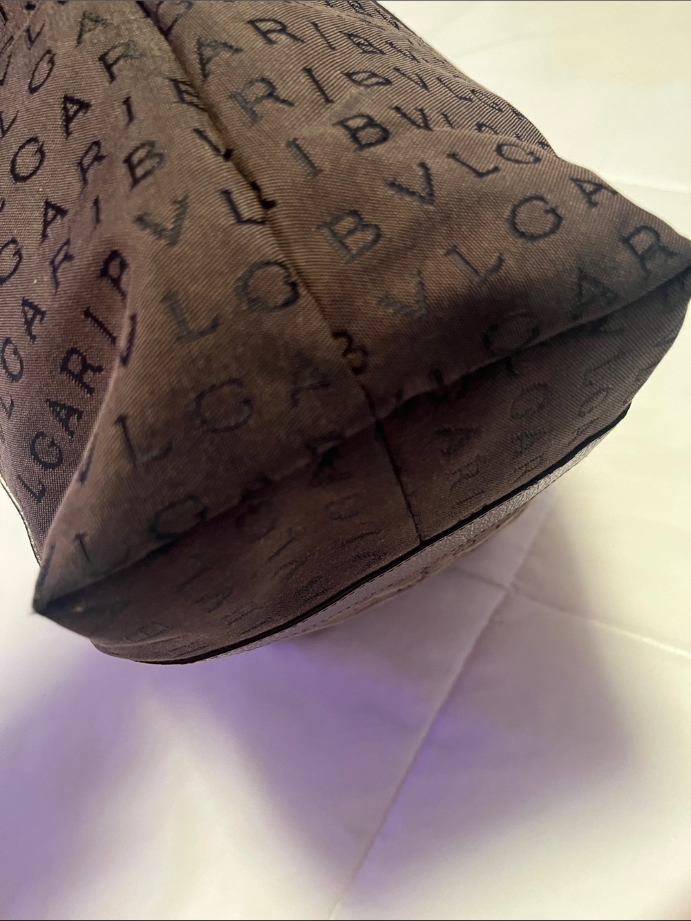 Bvlgari Logomania Dark Brown Canvas & Leather Tote EUC Retail $1200 - Picture 9 of 16